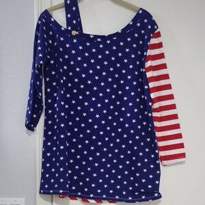 USA Pride Star and Stripe Patterned Top